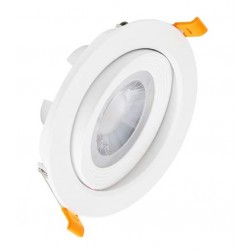 Foco Downlight LED COB Orientable Redondo Blanco Ø114mm 9w